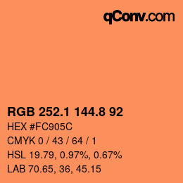 Color code: RGB 252.1 144.8 92 | qconv.com