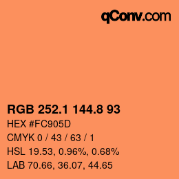 Color code: RGB 252.1 144.8 93 | qconv.com
