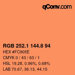 Color code: RGB 252.1 144.8 94 | qconv.com