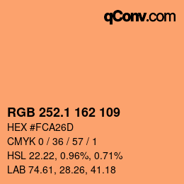 カラーコード: RGB 252.1 162 109 | qconv.com