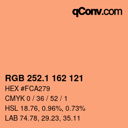 Color code: RGB 252.1 162 121 | qconv.com