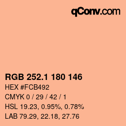 カラーコード: RGB 252.1 180 146 | qconv.com