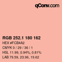 カラーコード: RGB 252.1 180 162 | qconv.com