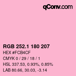 カラーコード: RGB 252.1 180 207 | qconv.com