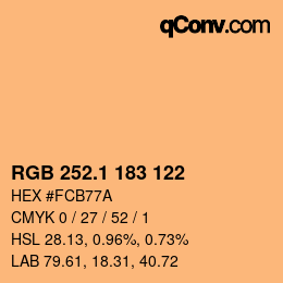 カラーコード: RGB 252.1 183 122 | qconv.com