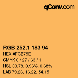カラーコード: RGB 252.1 183 94 | qconv.com