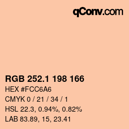 カラーコード: RGB 252.1 198 166 | qconv.com