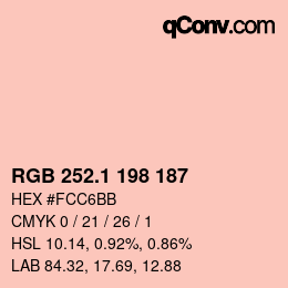 カラーコード: RGB 252.1 198 187 | qconv.com