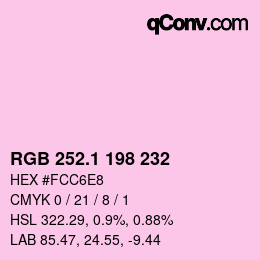 カラーコード: RGB 252.1 198 232 | qconv.com
