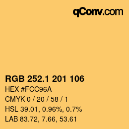 カラーコード: RGB 252.1 201 106 | qconv.com
