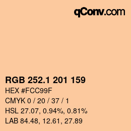 カラーコード: RGB 252.1 201 159 | qconv.com