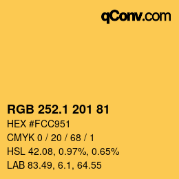 カラーコード: RGB 252.1 201 81 | qconv.com