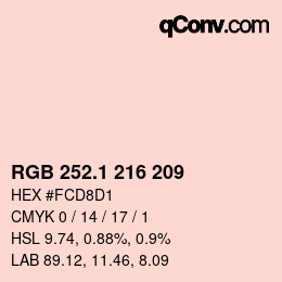 カラーコード: RGB 252.1 216 209 | qconv.com