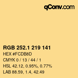 カラーコード: RGB 252.1 219 141 | qconv.com