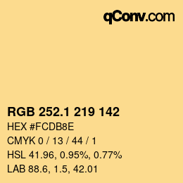 カラーコード: RGB 252.1 219 142 | qconv.com