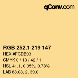 カラーコード: RGB 252.1 219 147 | qconv.com