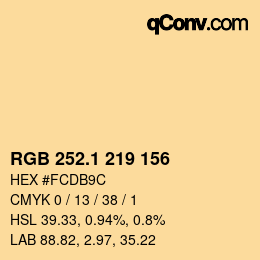 カラーコード: RGB 252.1 219 156 | qconv.com