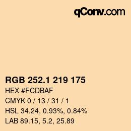 カラーコード: RGB 252.1 219 175 | qconv.com