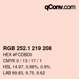 カラーコード: RGB 252.1 219 208 | qconv.com