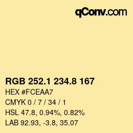Color code: RGB 252.1 234.8 167 | qconv.com