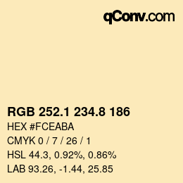 Color code: RGB 252.1 234.8 186 | qconv.com