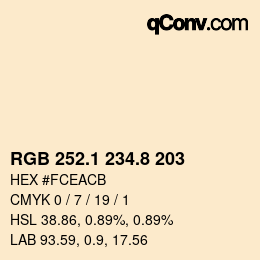 Color code: RGB 252.1 234.8 203 | qconv.com