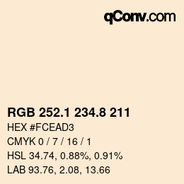 Farbcode: RGB 252.1 234.8 211 | qconv.com