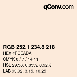 Farbcode: RGB 252.1 234.8 218 | qconv.com