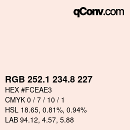 Farbcode: RGB 252.1 234.8 227 | qconv.com