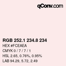 Color code: RGB 252.1 234.8 234 | qconv.com
