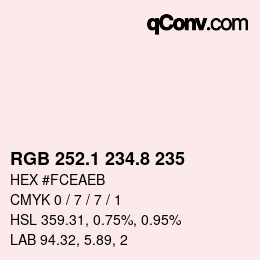 Color code: RGB 252.1 234.8 235 | qconv.com
