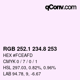 Color code: RGB 252.1 234.8 253 | qconv.com