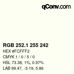 カラーコード: RGB 252.1 255 242 | qconv.com