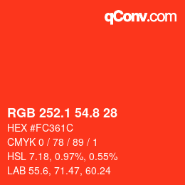 Color code: RGB 252.1 54.8 28 | qconv.com