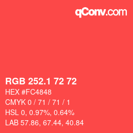 カラーコード: RGB 252.1 72 72 | qconv.com