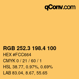 カラーコード: RGB 252.3 198.4 100 | qconv.com