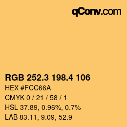 カラーコード: RGB 252.3 198.4 106 | qconv.com