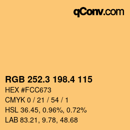 カラーコード: RGB 252.3 198.4 115 | qconv.com