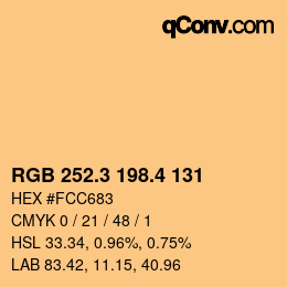 カラーコード: RGB 252.3 198.4 131 | qconv.com