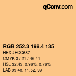 カラーコード: RGB 252.3 198.4 135 | qconv.com