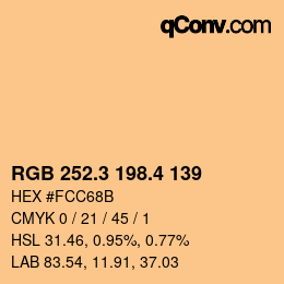 カラーコード: RGB 252.3 198.4 139 | qconv.com