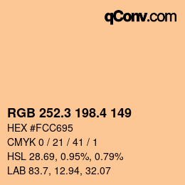 カラーコード: RGB 252.3 198.4 149 | qconv.com