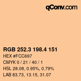 カラーコード: RGB 252.3 198.4 151 | qconv.com