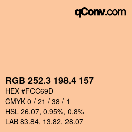 カラーコード: RGB 252.3 198.4 157 | qconv.com