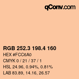 カラーコード: RGB 252.3 198.4 160 | qconv.com
