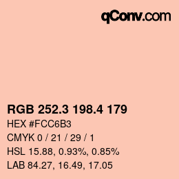 カラーコード: RGB 252.3 198.4 179 | qconv.com
