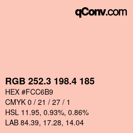 カラーコード: RGB 252.3 198.4 185 | qconv.com