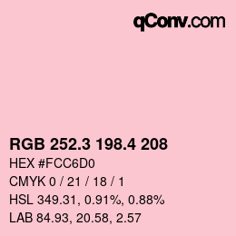 カラーコード: RGB 252.3 198.4 208 | qconv.com