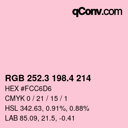 カラーコード: RGB 252.3 198.4 214 | qconv.com