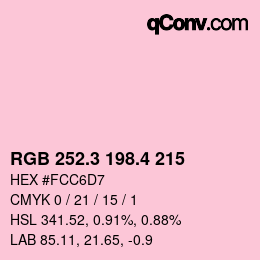 カラーコード: RGB 252.3 198.4 215 | qconv.com